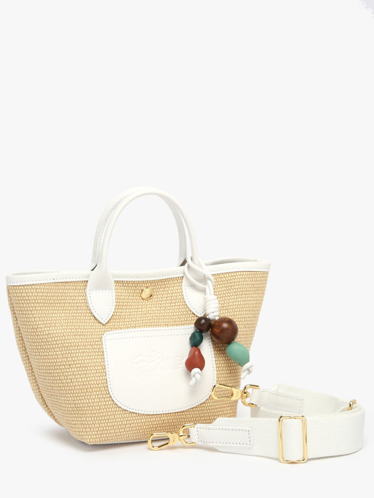 Longchamp Le panier pliage perles Sacs porté travers Blanc