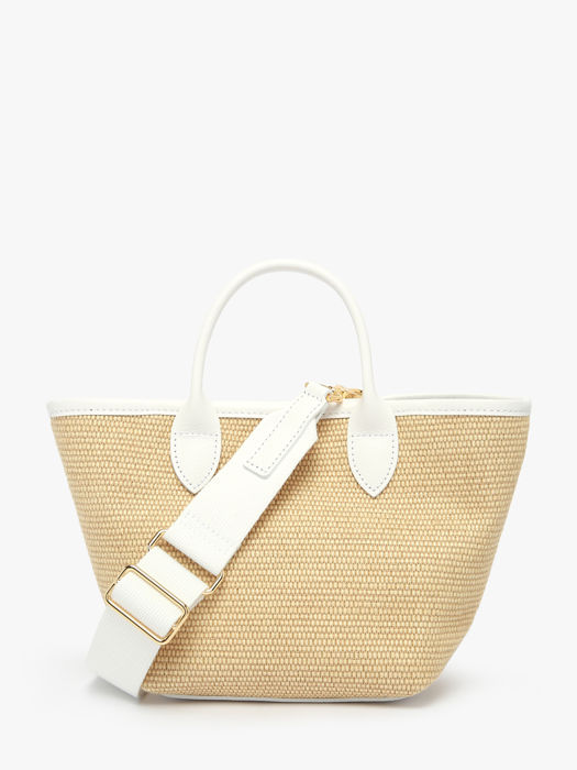 Longchamp Le panier pliage perles Sacs porté travers Blanc