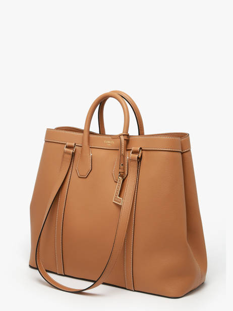 Cabas Belleville Cuir Lancel Marron belleville A13738 vue secondaire 3
