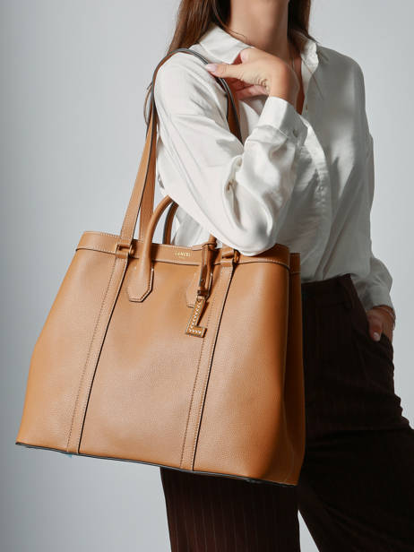 Cabas Belleville Cuir Lancel Marron belleville A13738 vue secondaire 1