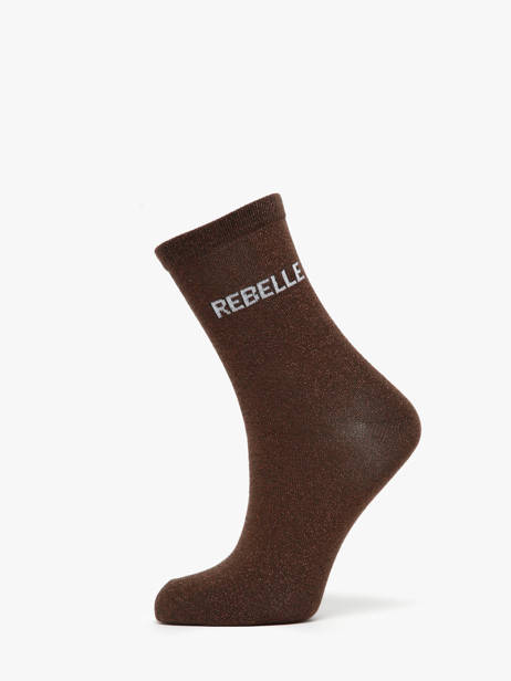 Chaussettes Femme Têtue Long Glitter Pieces Marron girl 17162499