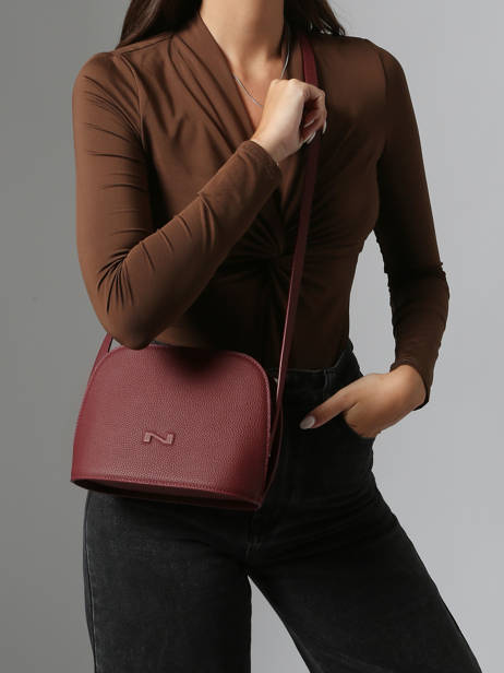 Sac Bandoulière Lilou Cuir Nathan baume Rouge egee 2 vue secondaire 1