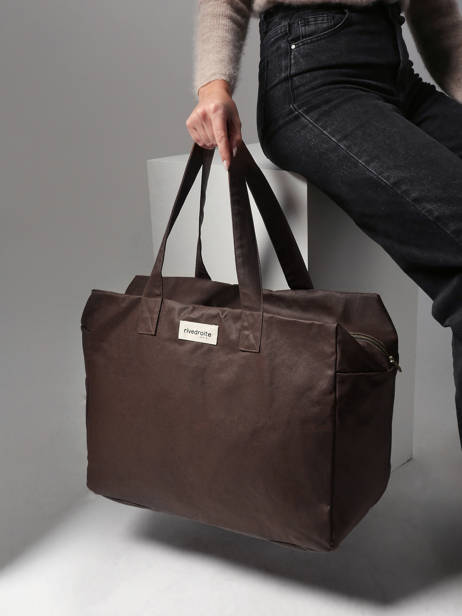 Grand Sac Weekend Elzevir Waxed Rivedroite Marron waxed ELZEVWAX vue secondaire 1