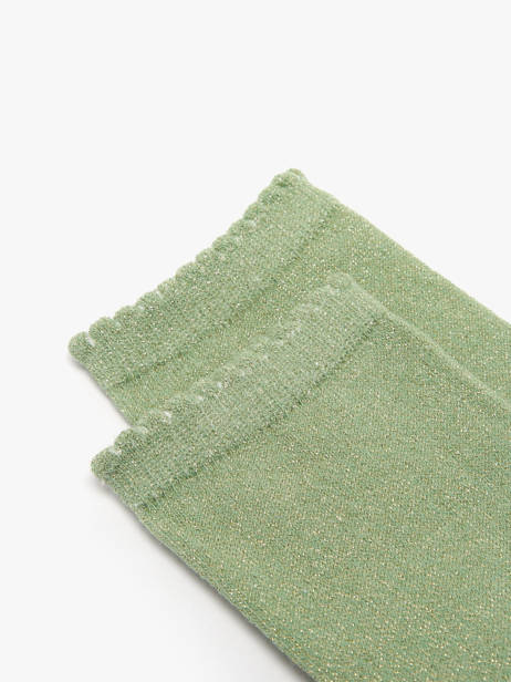 Chaussettes Pieces Vert socks women 17078534 vue secondaire 1