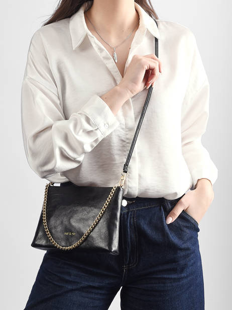 Sac Bandoulière Vintage Cuir Nat et nin Noir vintage MOLLY vue secondaire 1