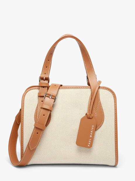 Le Cabas S Escapade Cuir Et Coton Paul marius Beige escapade CABASESC