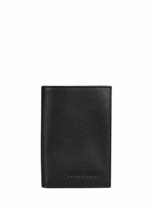 Longchamp Le foulonné Etui passeport Noir
