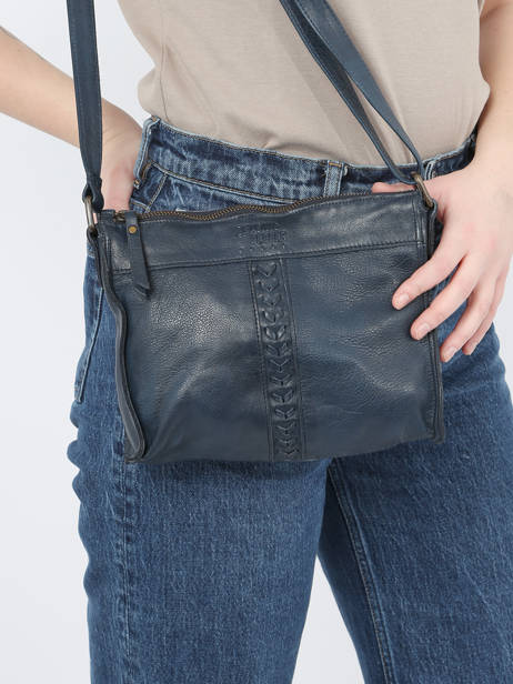 Sac Bandoulière Cow Cuir Basilic pepper Bleu cow BCOW58 vue secondaire 1