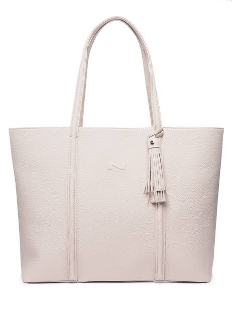 Sac PortÃ© Ã©paule Nathan Cuir Nathan baume Beige nathan 1