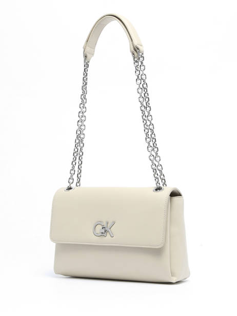 Sac BandouliÃ¨re Re-lock Polyester RecyclÃ© Calvin klein jeans Beige re-lock K610749 vue secondaire 2